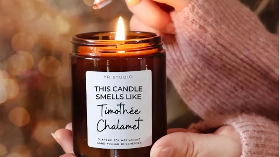 Timothée Chalamet-themed candle