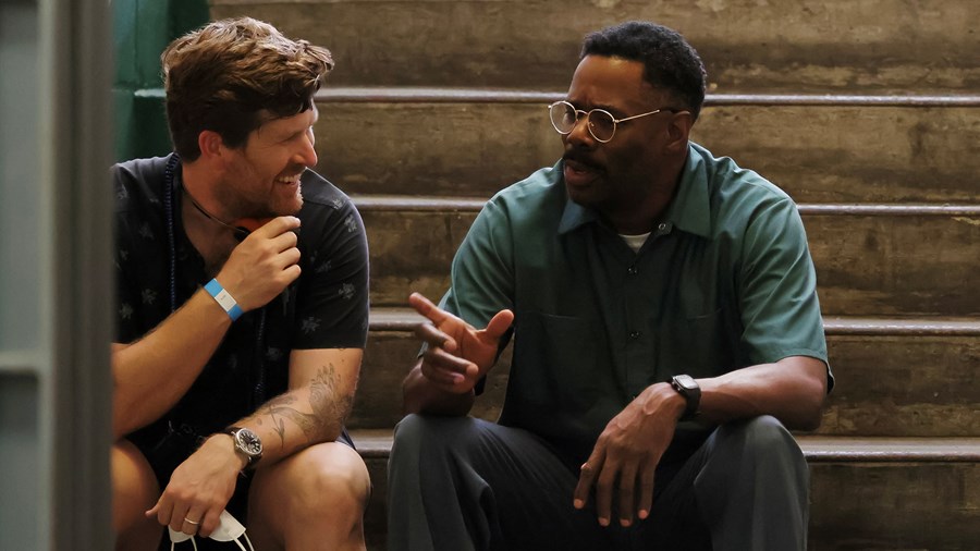 Domingo and Kwedar on set