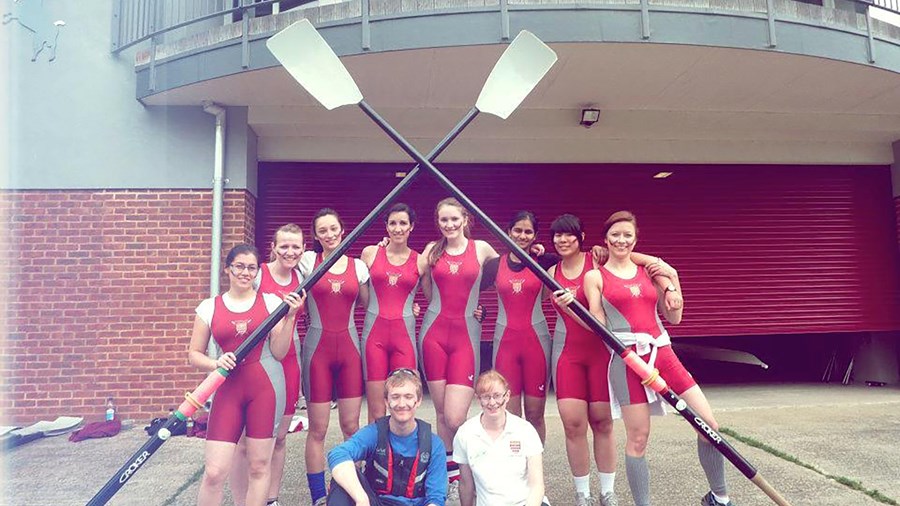 Yasmin (centre left) with her teammates