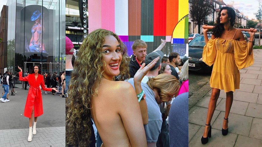Left and centre: Leyla at the Renaissance tour this summer. Right: wearing Beyoncé's iconic 'Hold Up' outfit